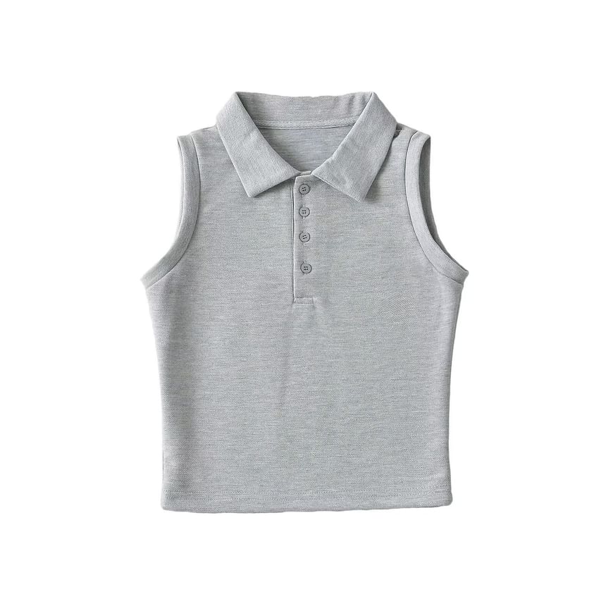Flotto - Mouwloos effen poloshirt