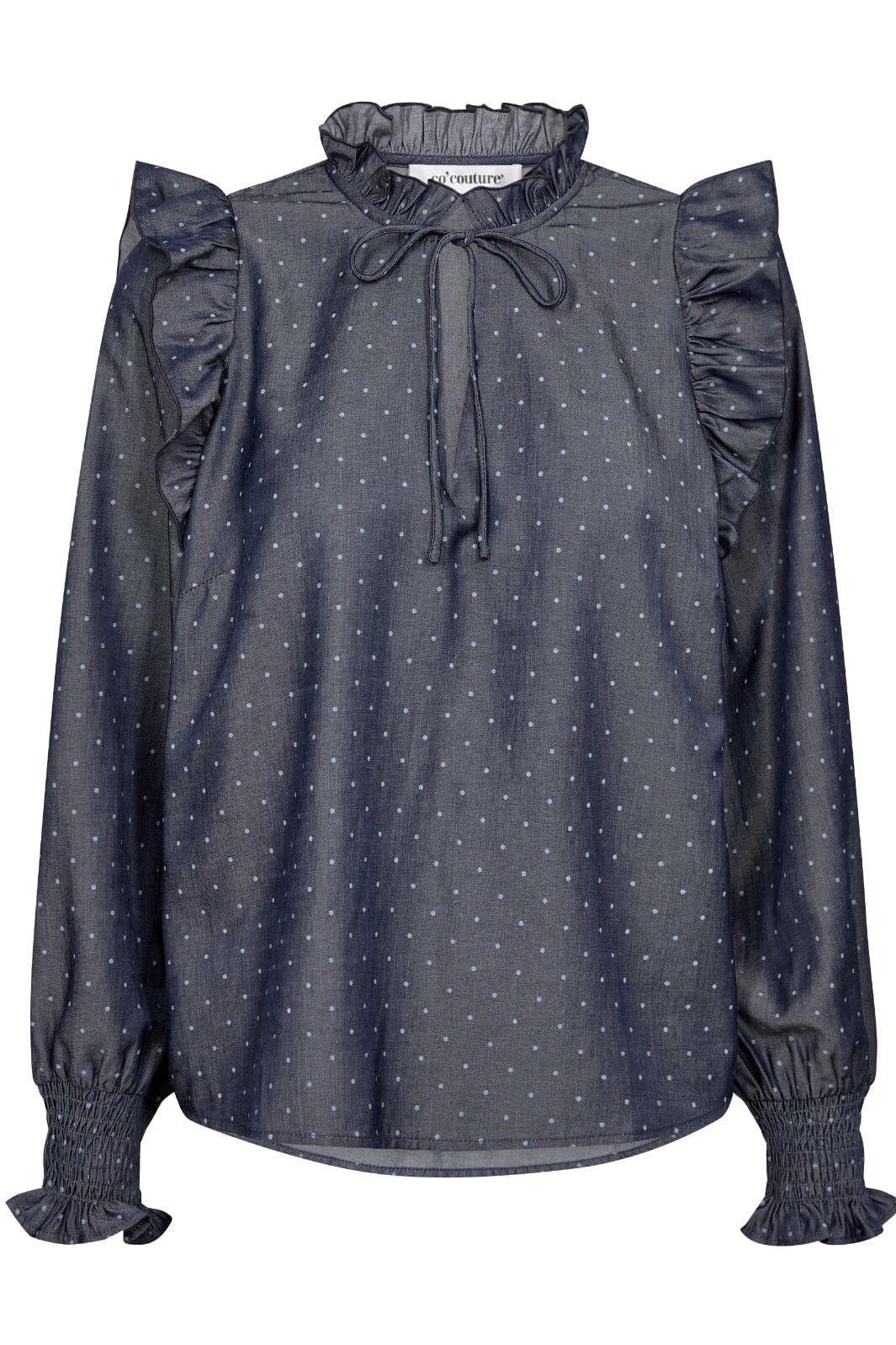 Co´Couture Dianacc Dot Frill Blouse 35590 120 navy