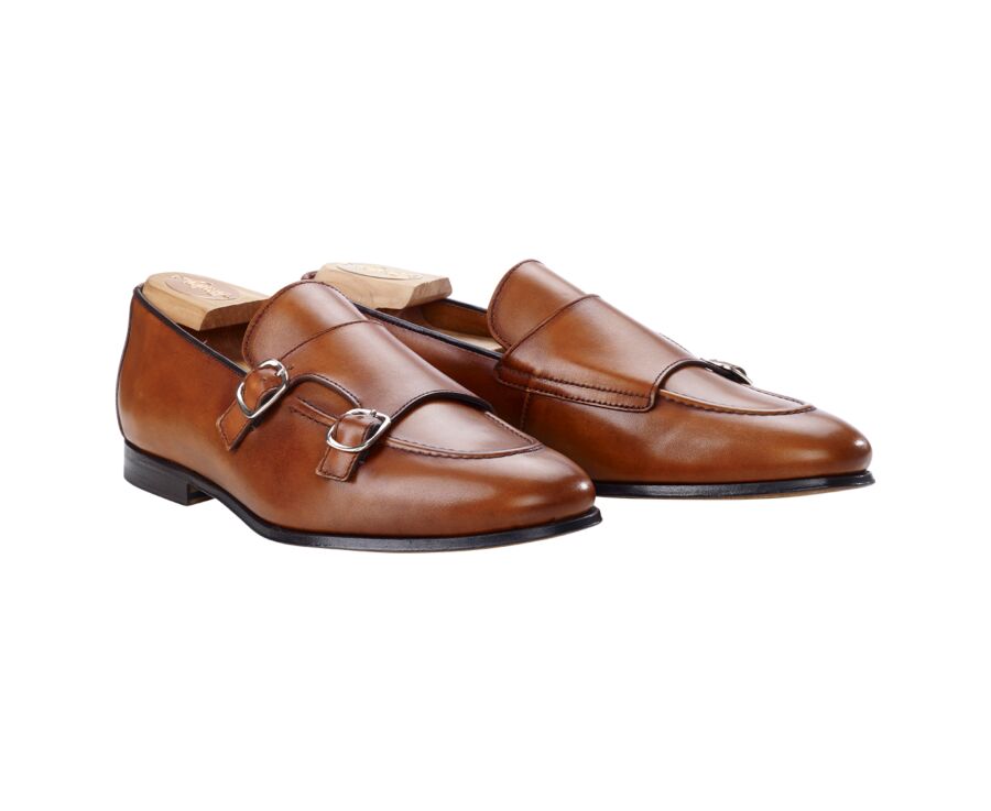 Chaussures homme double boucle Gold Patiné - BOVERTON