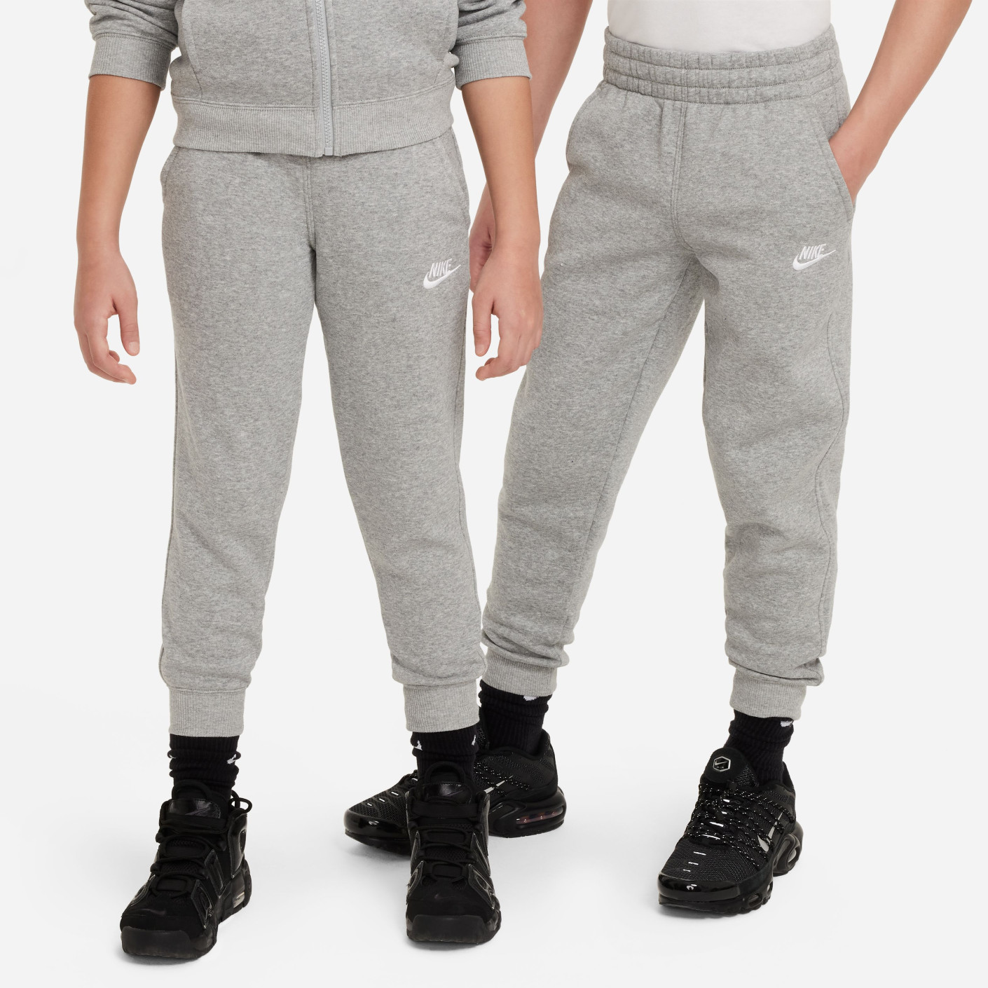 Nike Sportswear Club Fleece Trainingspak Full-Zip Hooded Kids Lichtgrijs Wit