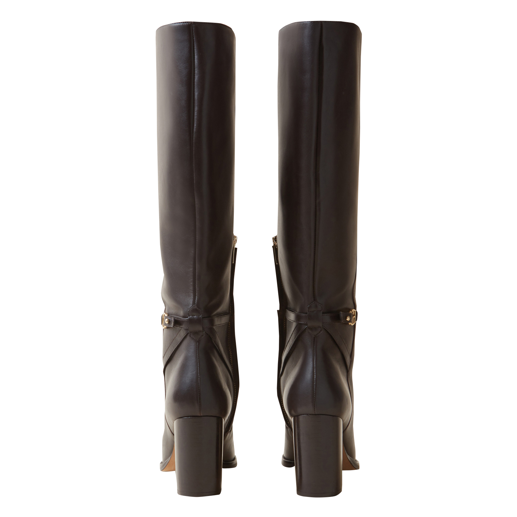 Bottes en cuir lisse vernis | Marron