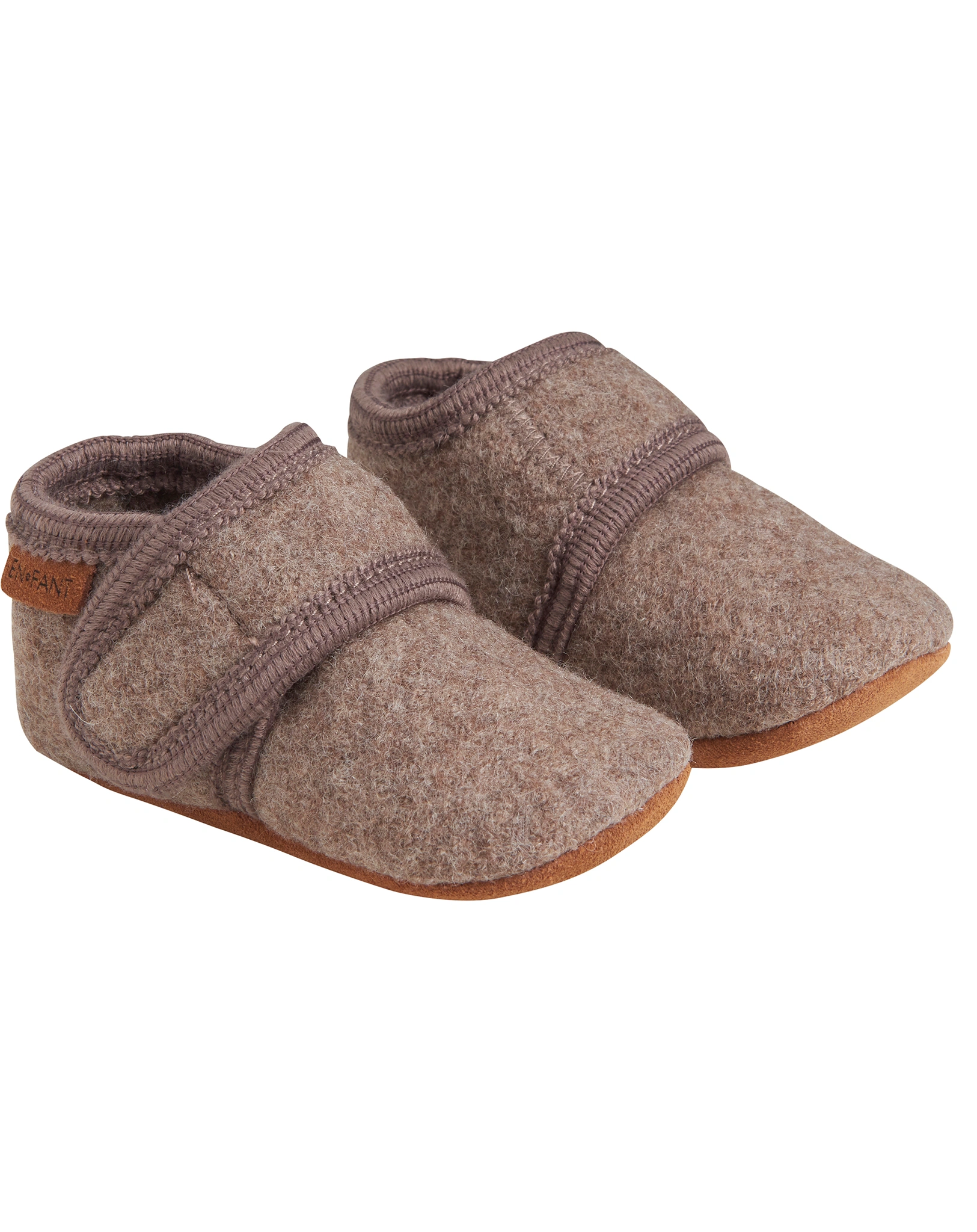 Klett-Krabbelschuhe MOBIL aus Wolle in walnut