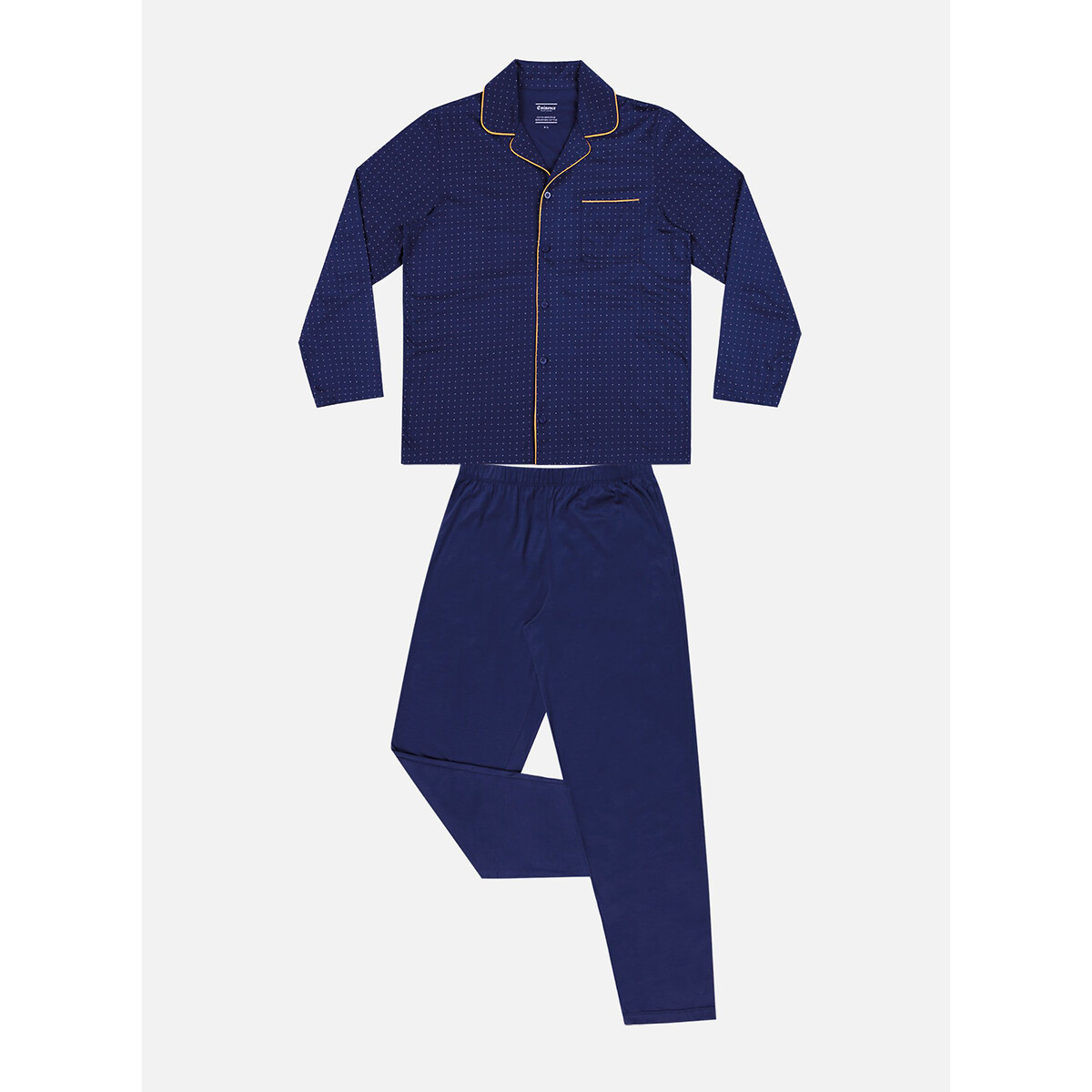 EMINÊNCIA<br>Pijama comprido com gola de camisa e aberto