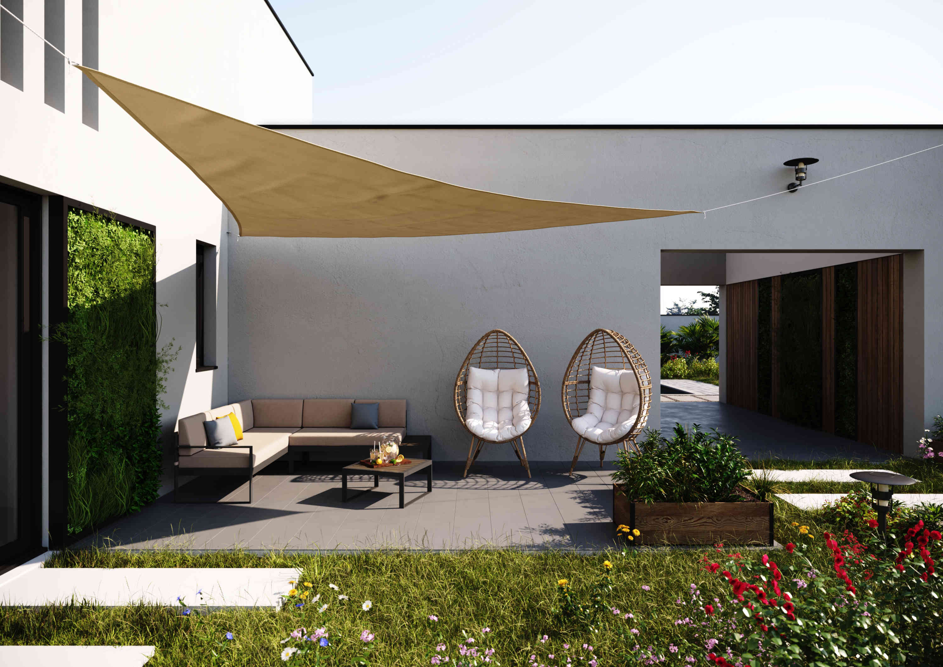 Sonnensegel Dreieck 3 x 3 x 3 m beige
