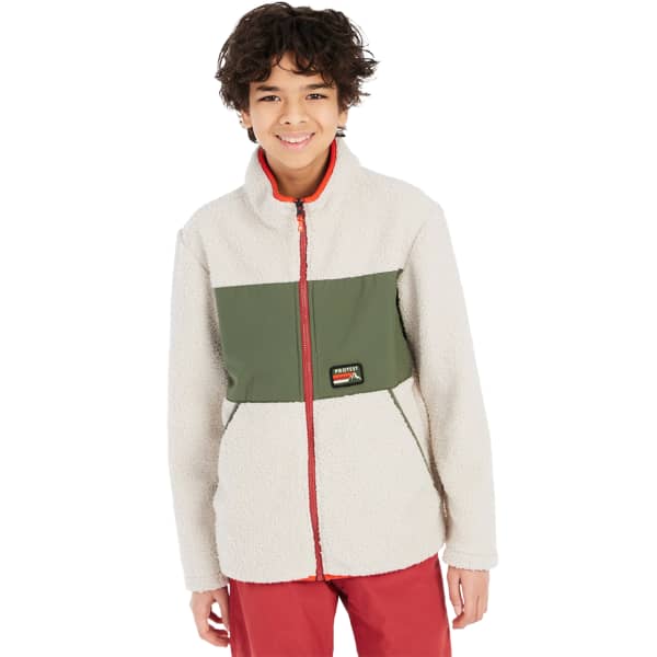 Veste polaire PROTEST PRTBARTIS JR FULLZIPTOP KITOFFWHITE