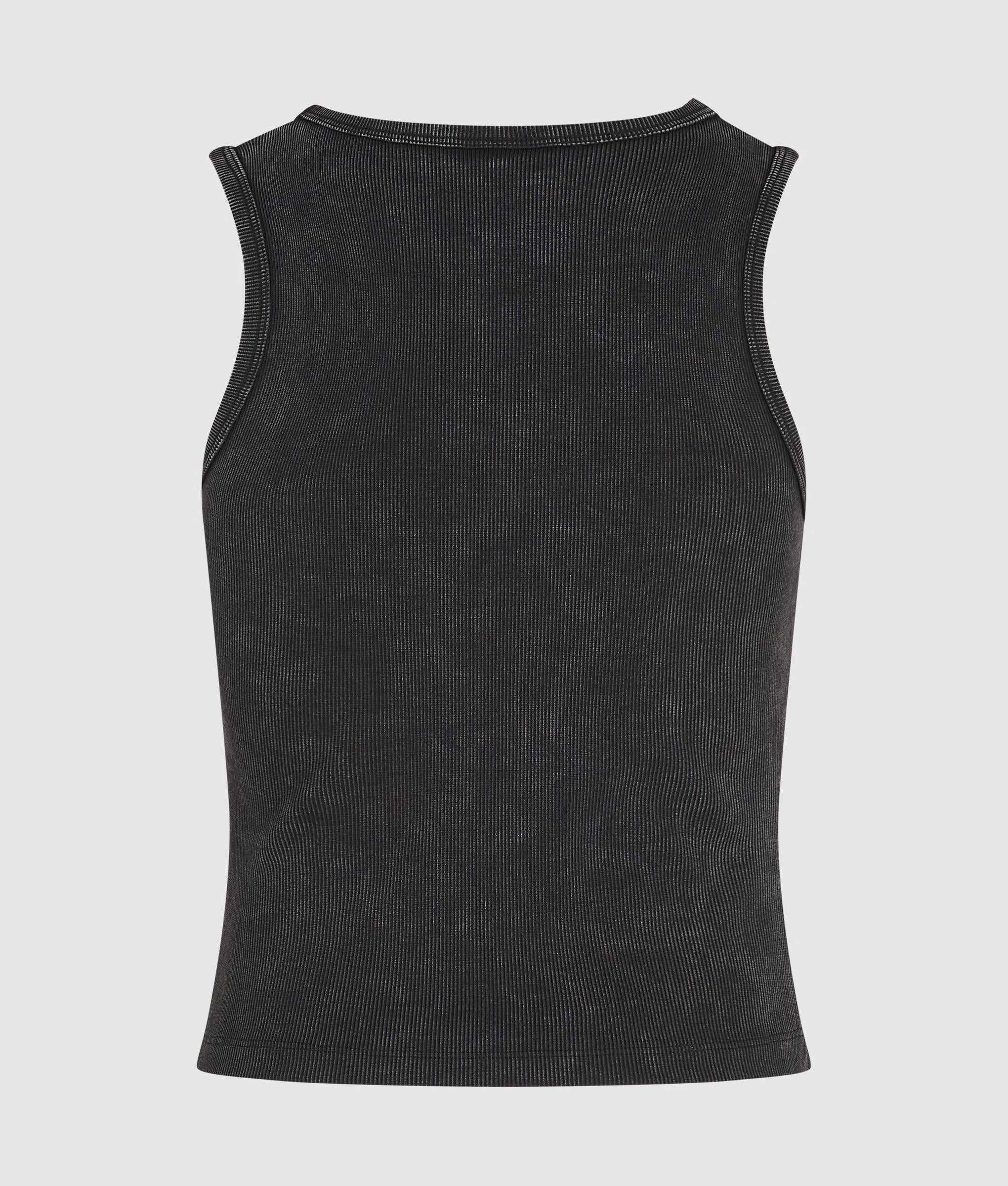 Verwassen geribbelde tanktop