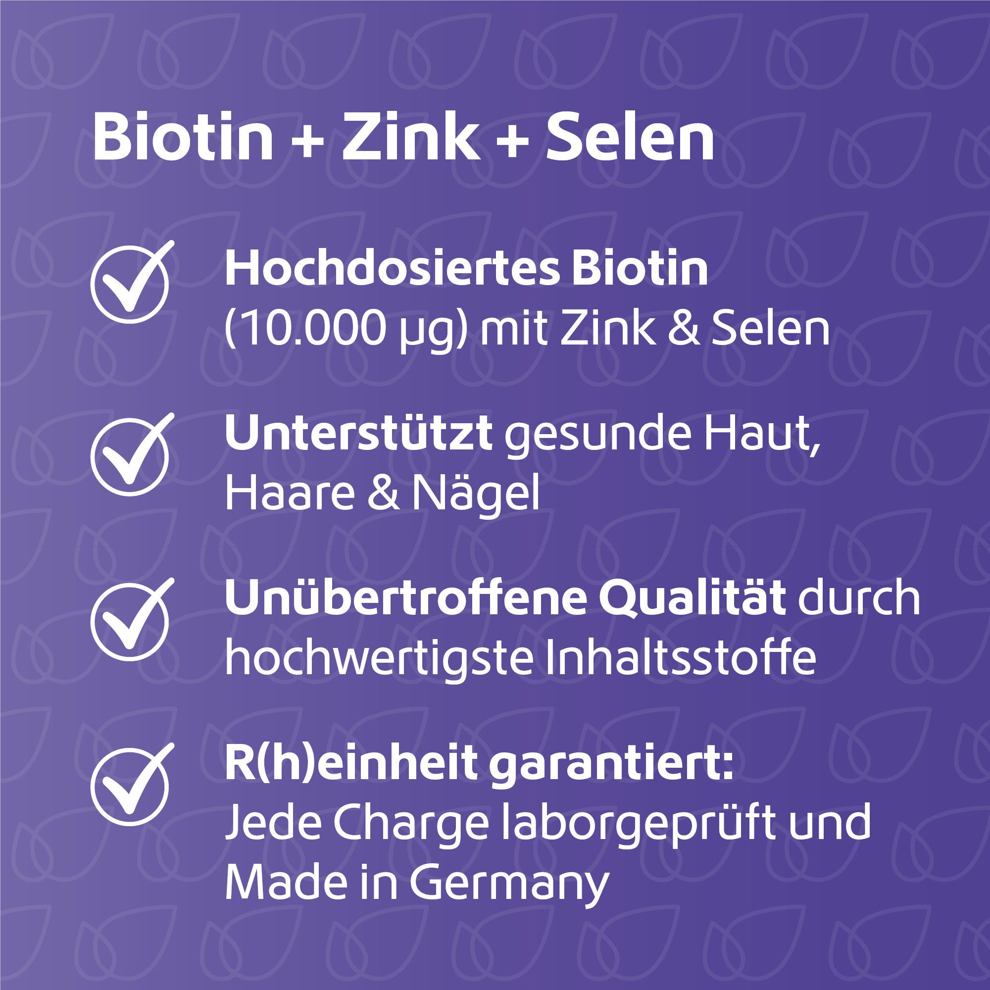 R(h)ein Nutrition Biotin + Selen + Zink für Haut, Haare & Nägel