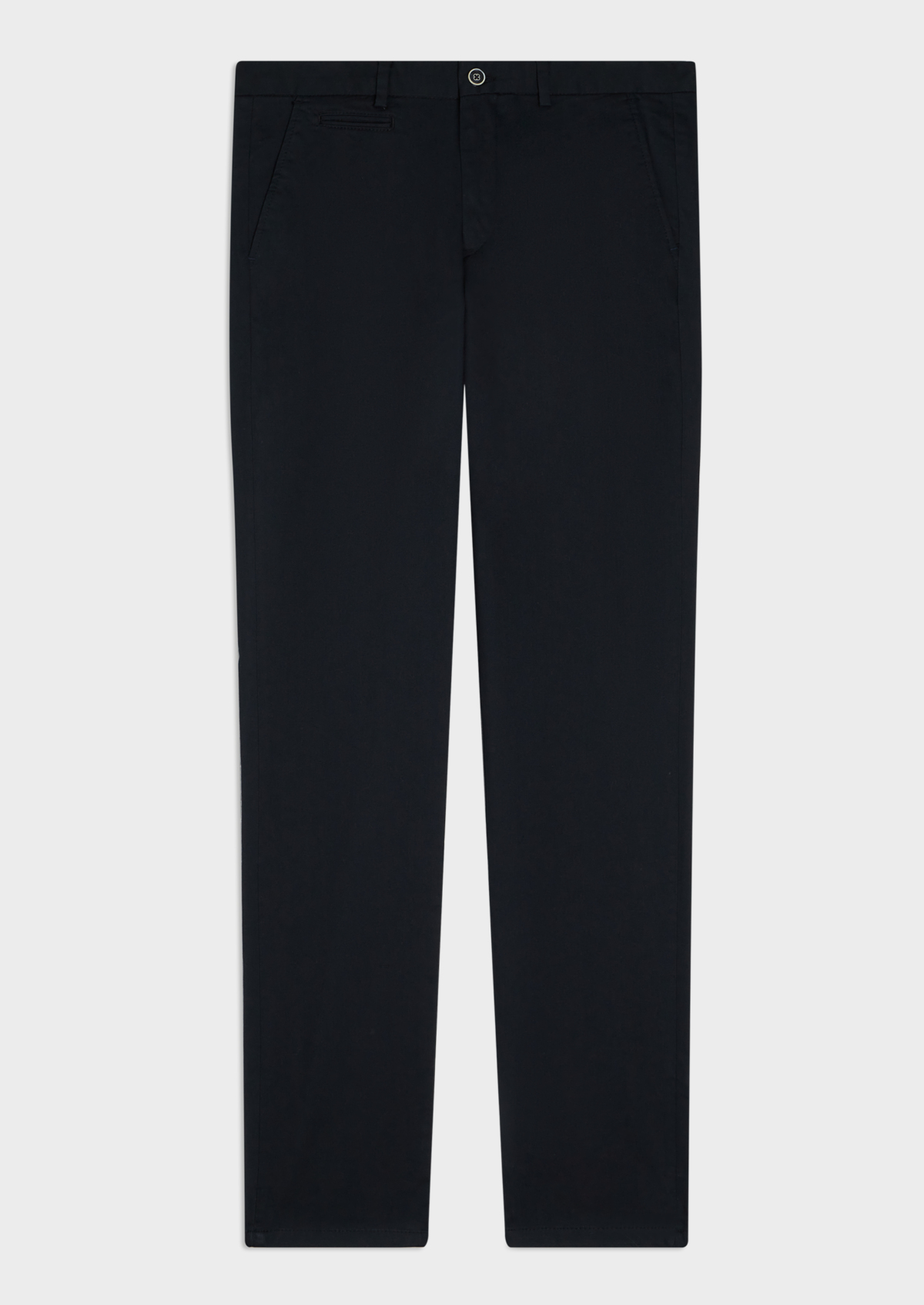 Chino slack skinny en coton stretch uni bleu marine