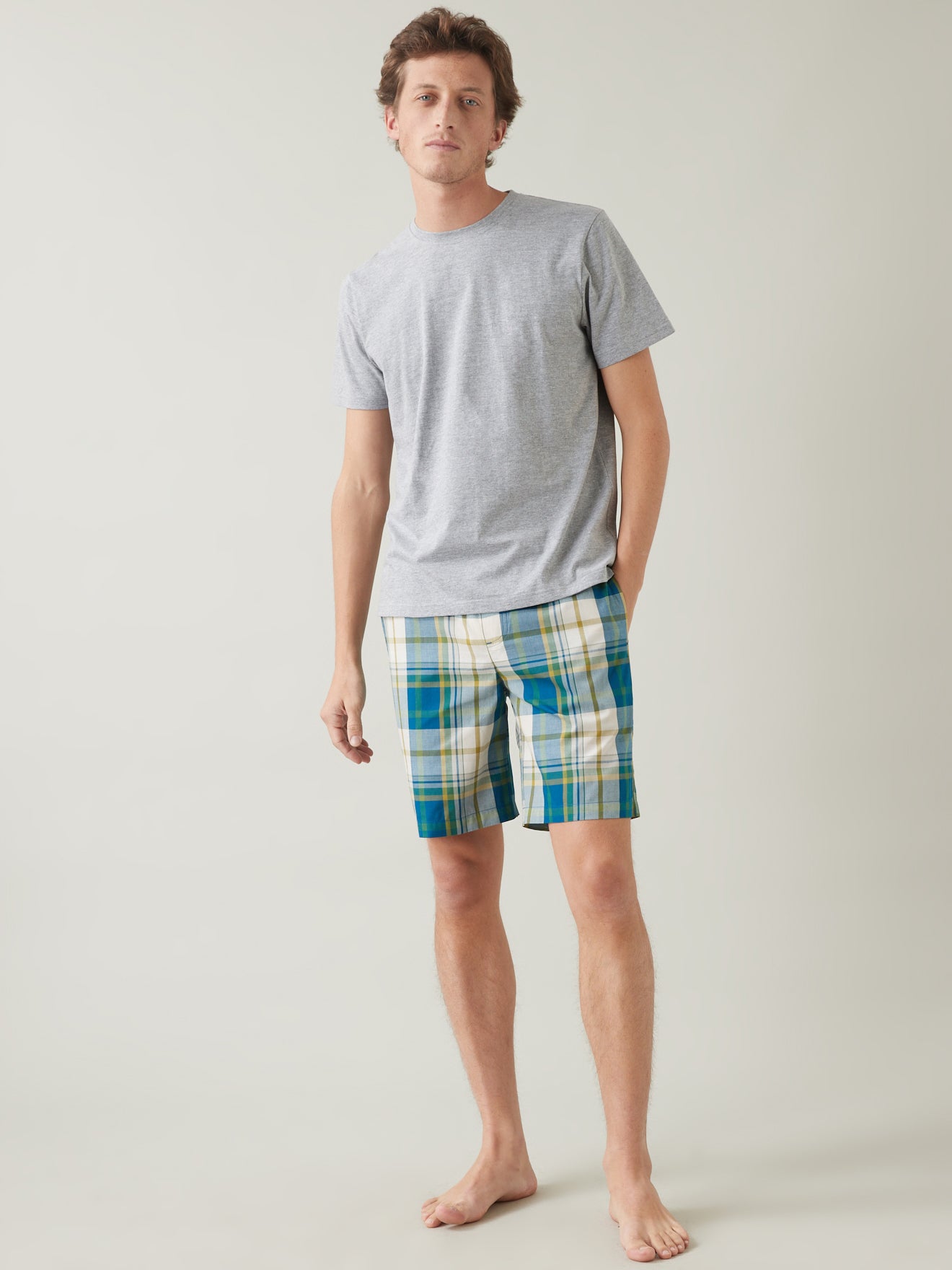 Pyjama short bi-matière homme