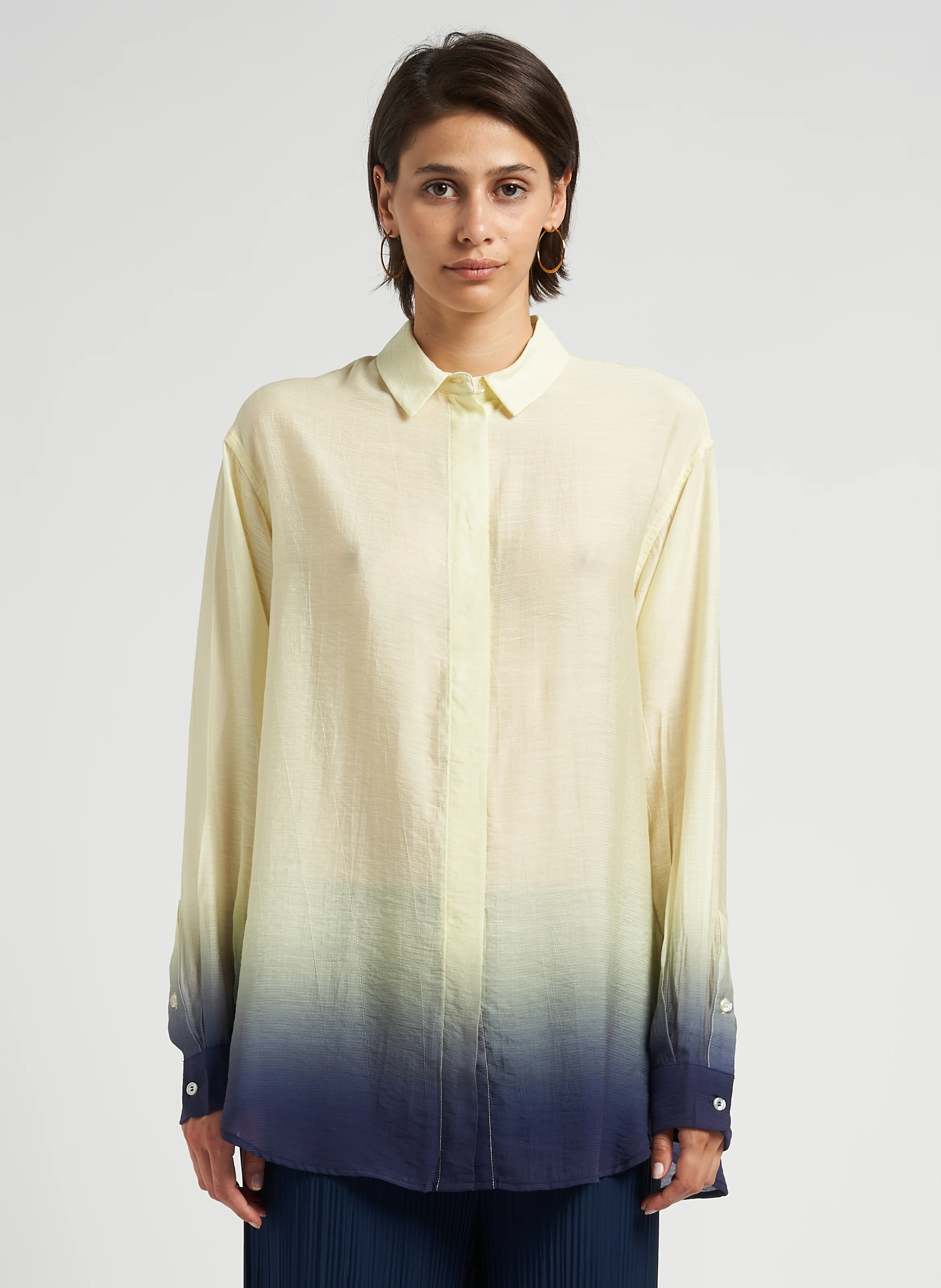 ALFRIDA - Chemise ample col classique imprimée | Jaune