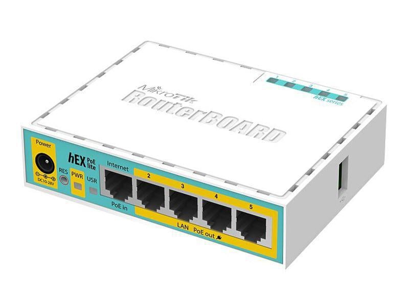 MikroTik VPN-Router hEX PoE lite RB750UPR2 5-Port PoE-Router