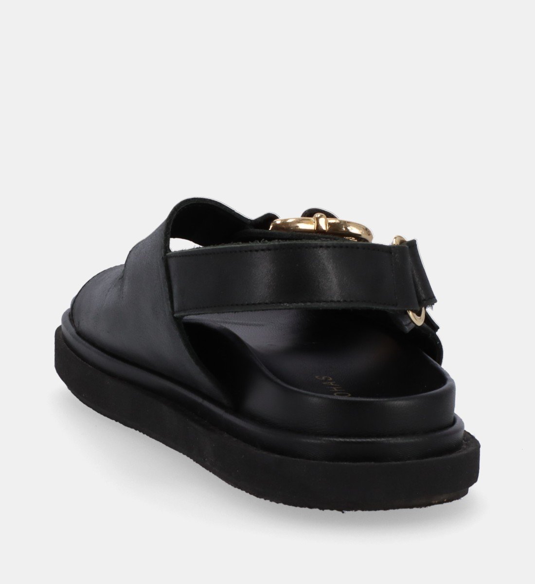 HARPER - Sandales plates en cuir | Noir