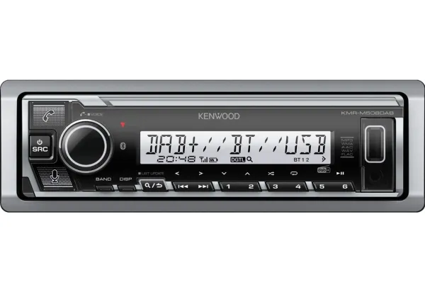 Kenwood KMR-M508DAB, Sort, 88 W, 20 - 20000 Hz, 80 ohm (O), 200 W, LCD