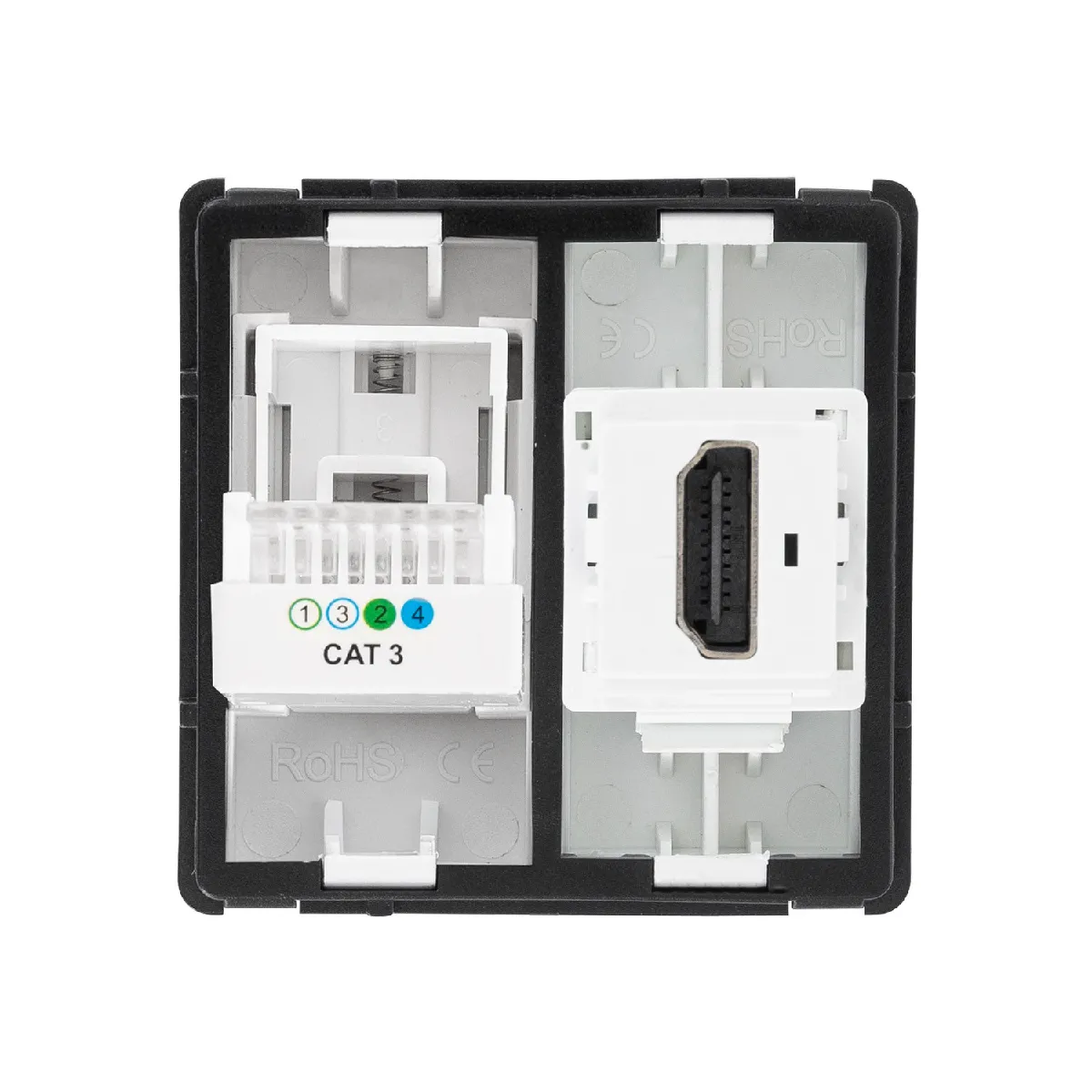 Ledkia Modern Prise HDMI + Téléphone - Blanc