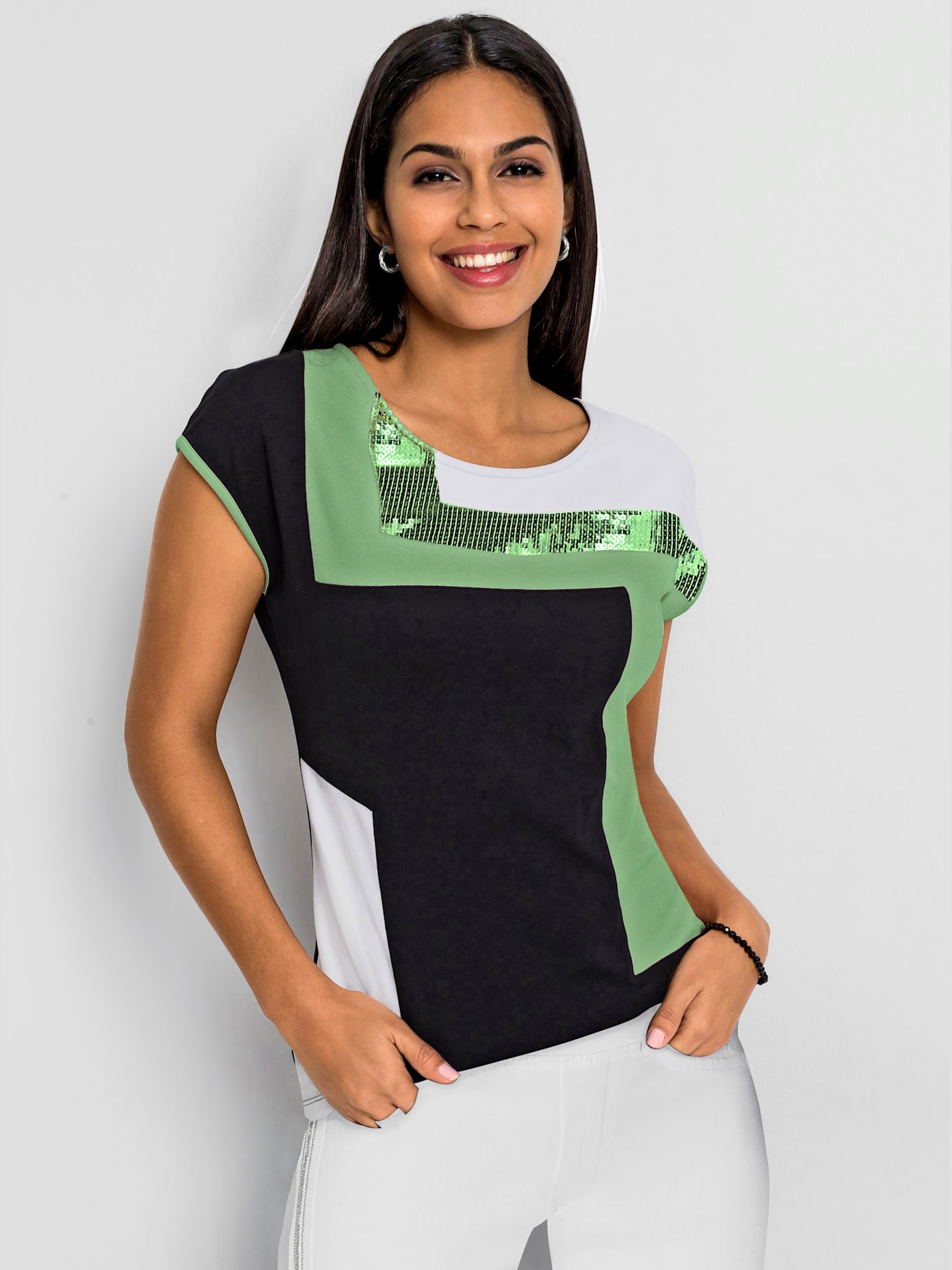 T-shirt avec empiècement viscose