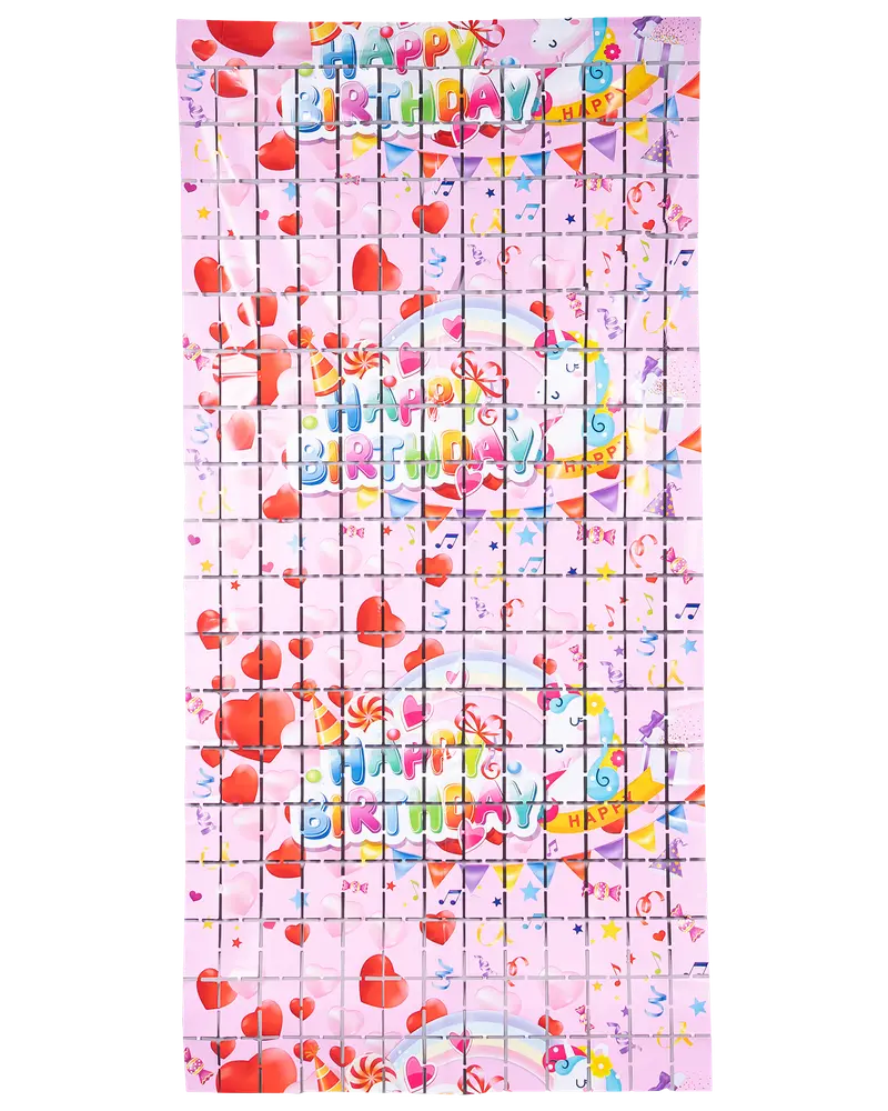 Lametta gardin Firkanter - Pink