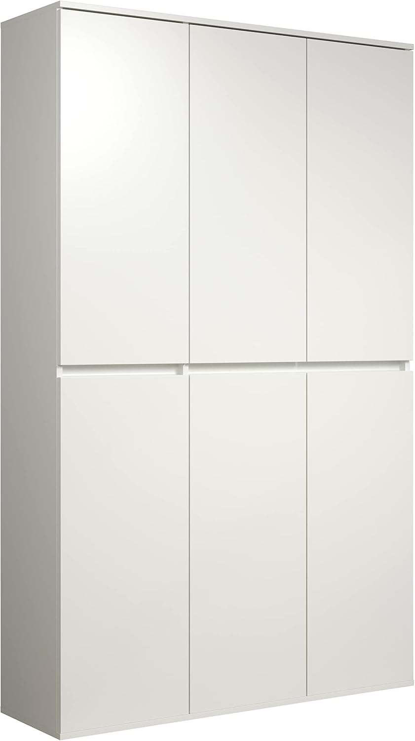 trendteam smart living - Nevada - Mehrzweckschrank - Weiß - Schrank mit 6 Türen, 12 Einlegeböden und 1 Kleiderstange - (BxHxT) 111 x 191 x 34 cm - grifflose Türen SK5392316