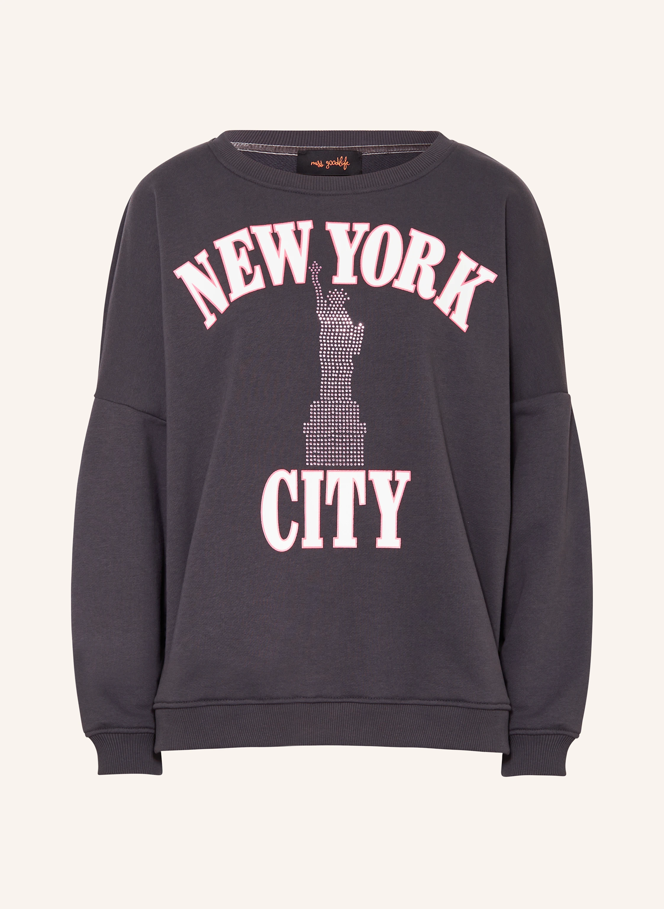 miss goodlife Sweatshirt mit Schmucksteinen