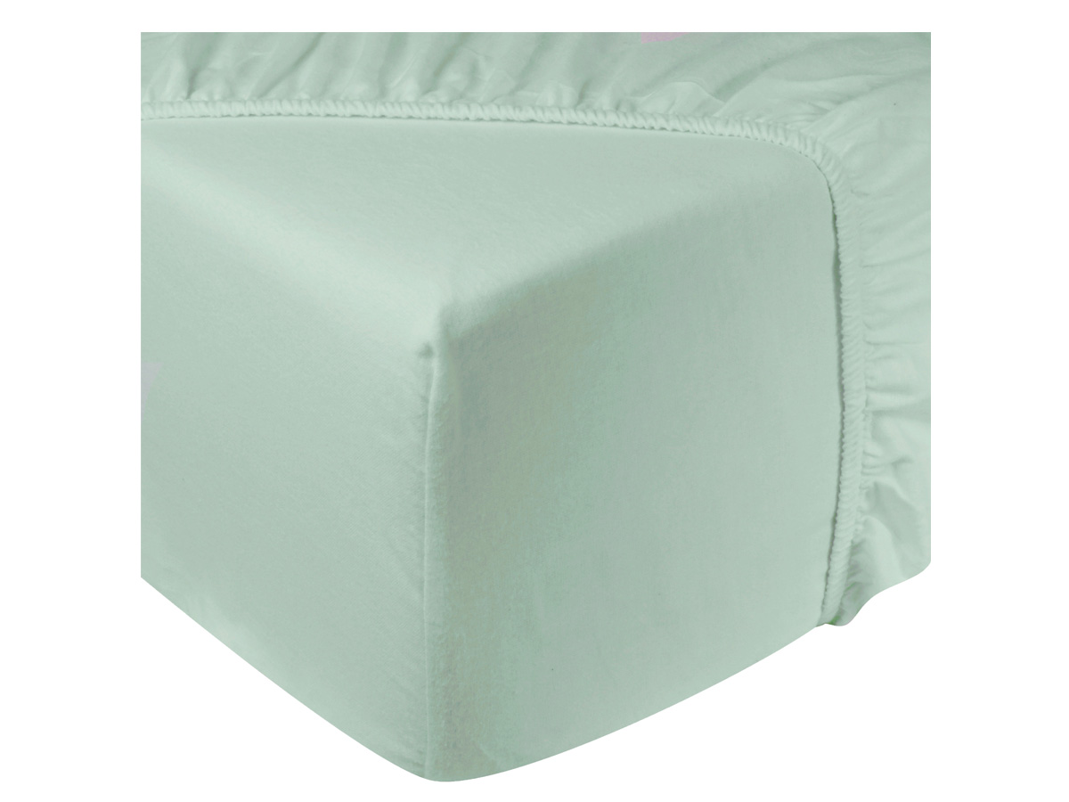 DoubleDry Flanel 90x200 cm hoeslaken - mint