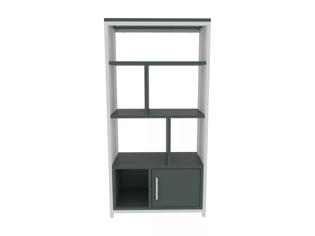 Bibliothèque en métal Valero avec placard (Vert et Blanc)