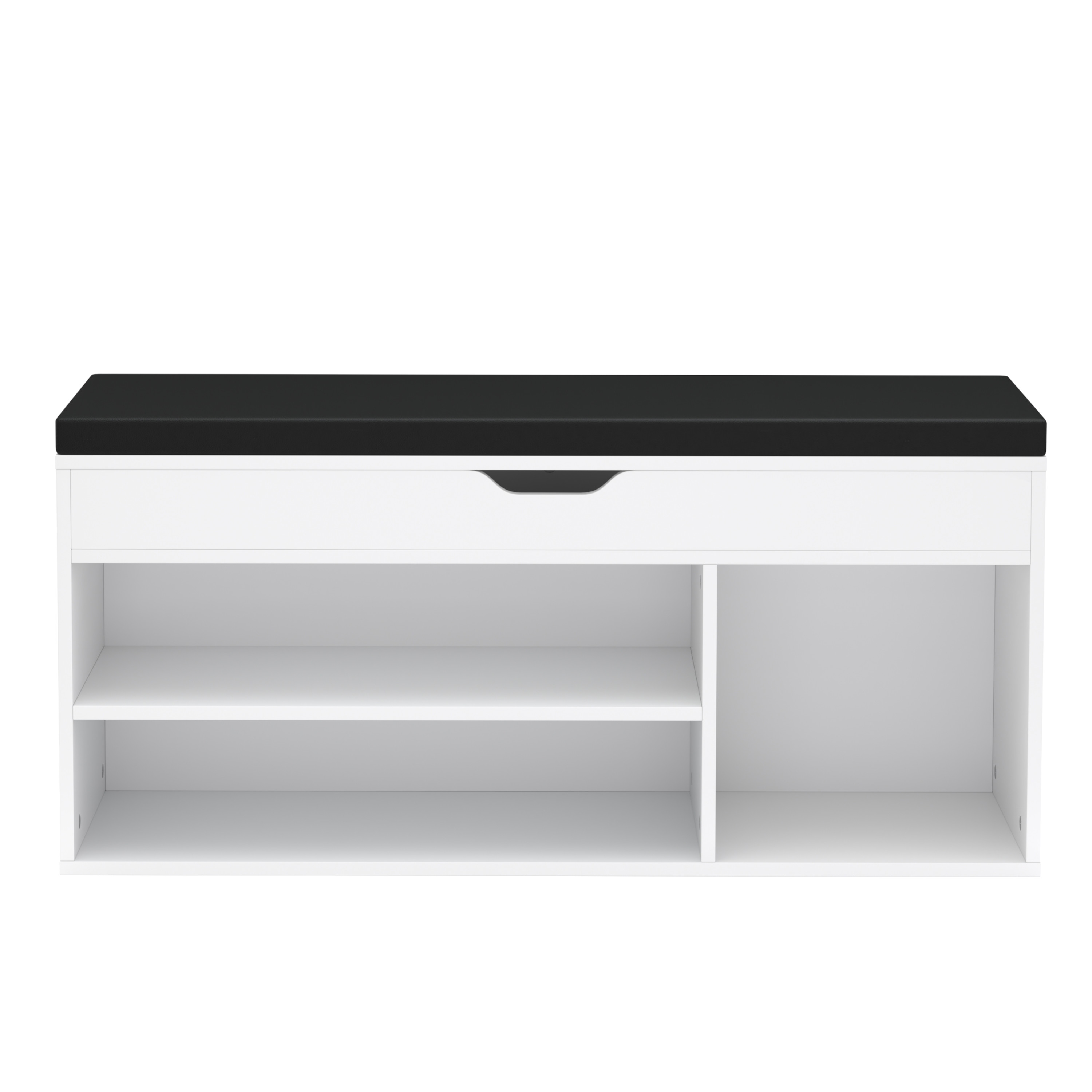 Schuhbank Holz 104 x 32 x 48 cm weiss