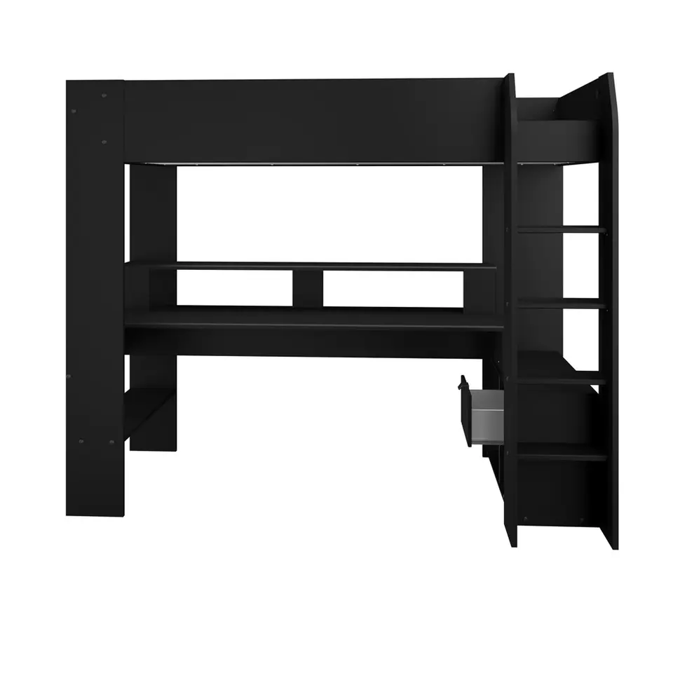 Hoogslaper Justin met LED - zwart - 90x200 cm