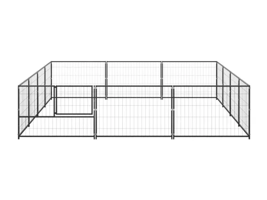 Chenil extérieur cage enclos noire 400 x 300 x 70 cm 02_0000492