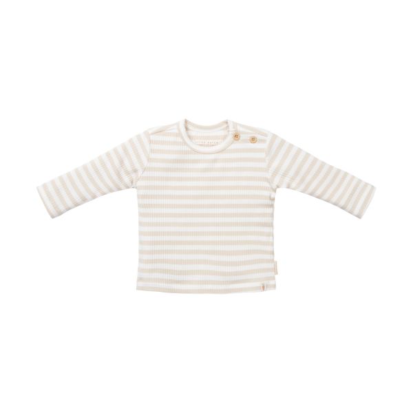 Little Dutch Stripe T-shirt - Lange Mouw - Mt. 50 – Zand/Wit