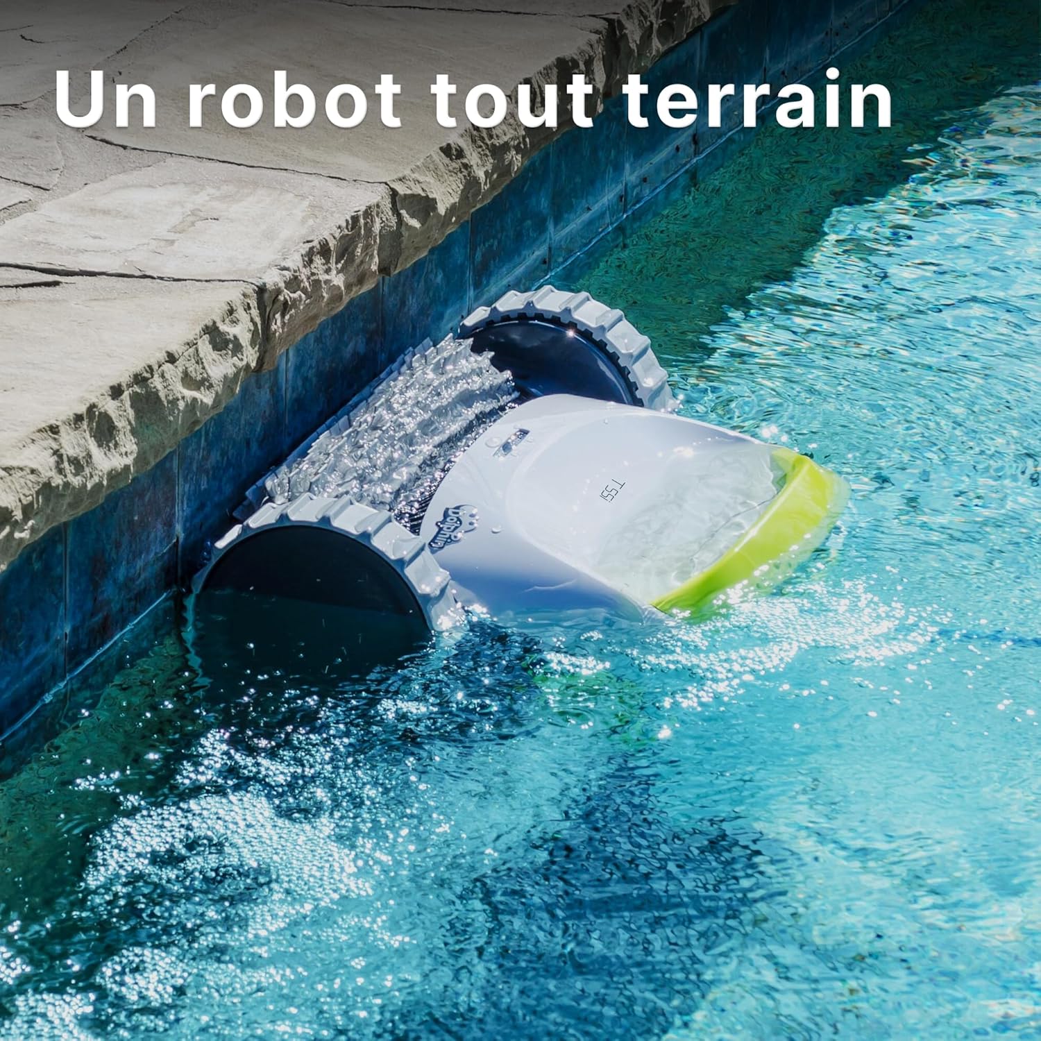 Dolphin T55i Robot Nettoyeur électrique avec Fil pour Piscine Hors-Sol Jusqu’à 12 m - Nettoyage Fond, parois et Ligne d'eau - Connectivité avec app