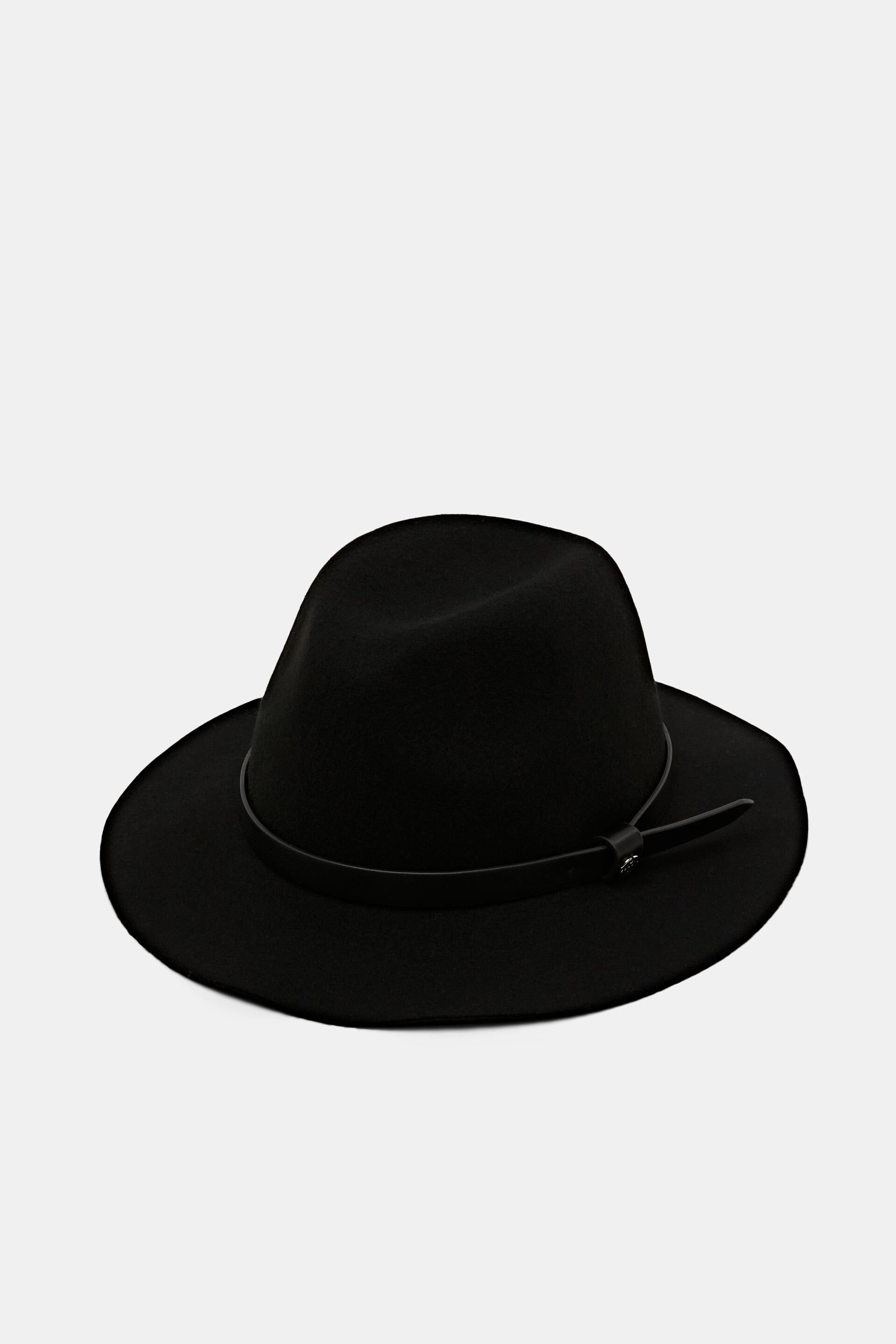 Chapeau fedora en feutre doté d’une bande en similicuir