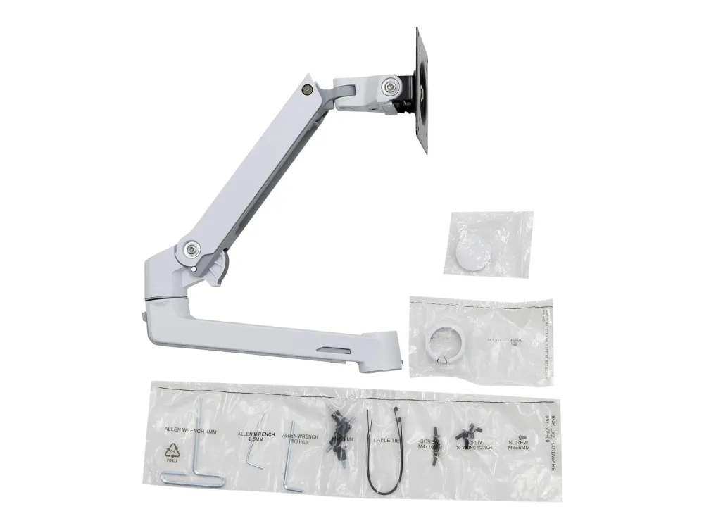 Ergotron LX Extension and Collar Kit - Komponenter til montering (drejelig arm, installations-hardware, hættedække, pælkrave) - for Monitor - hvid med grå nuancer - pælmontering - for P/N: 45-537-216