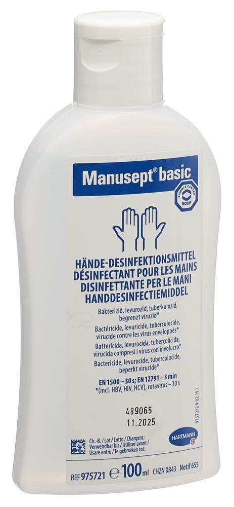 MANUSEPT basic Händedesinfektion<br>100 ml, Flasche, Lösung zur Anwendung auf der Haut