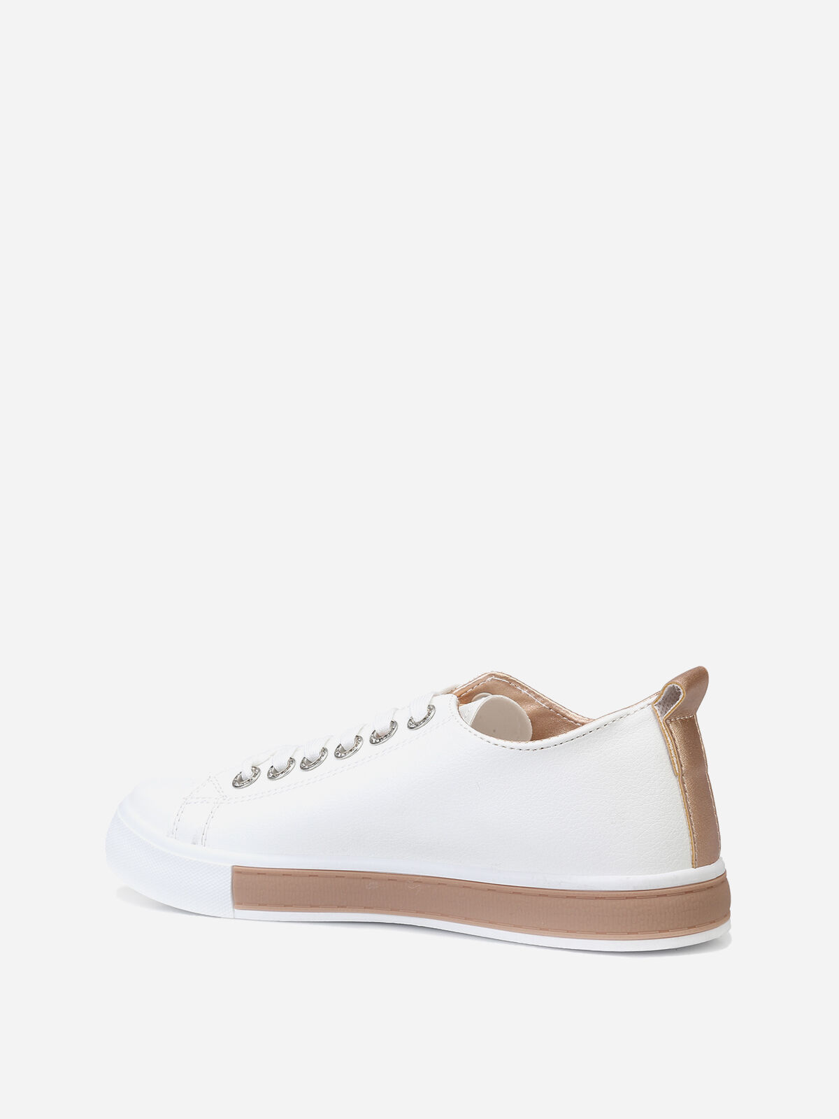 Baskets & avec oeillets strassés- Doré rose