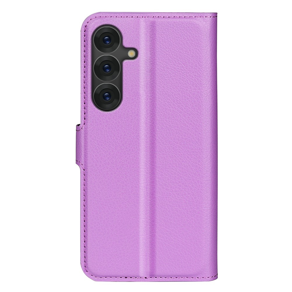 Samsung Galaxy S25  Plus Leder Tasche Flip Cover Litchi Look - Lila