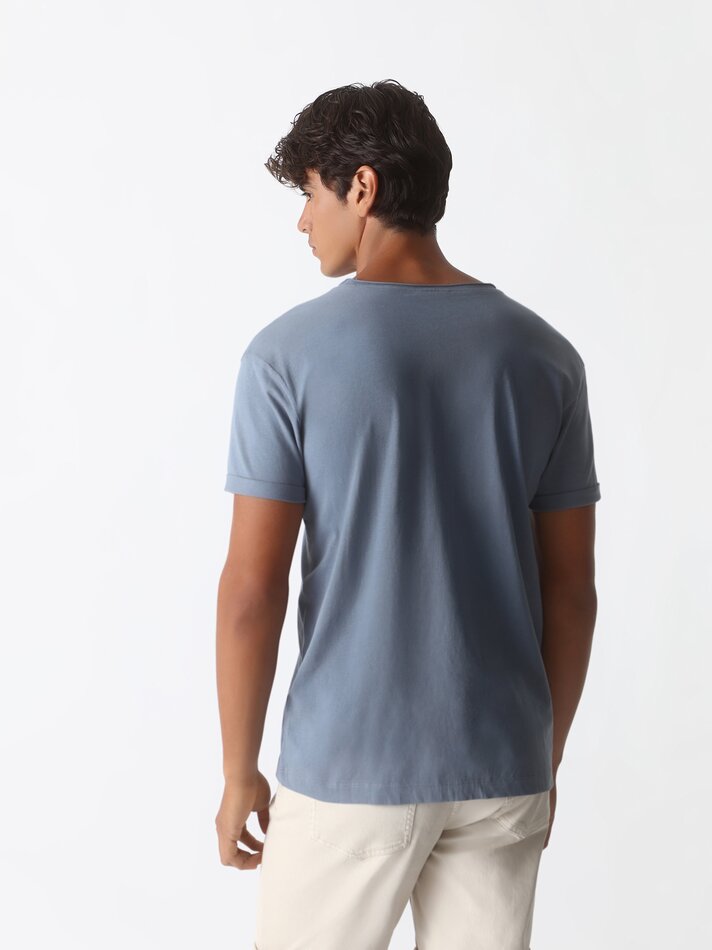 Camiseta macia - Cinza Azul
