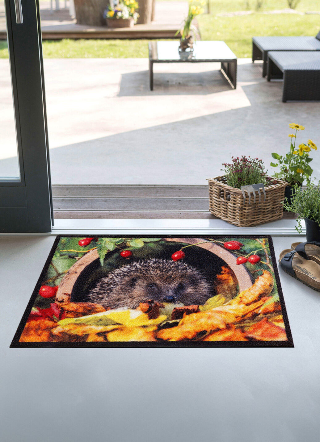 Fussmatte mit Igel-Motiv