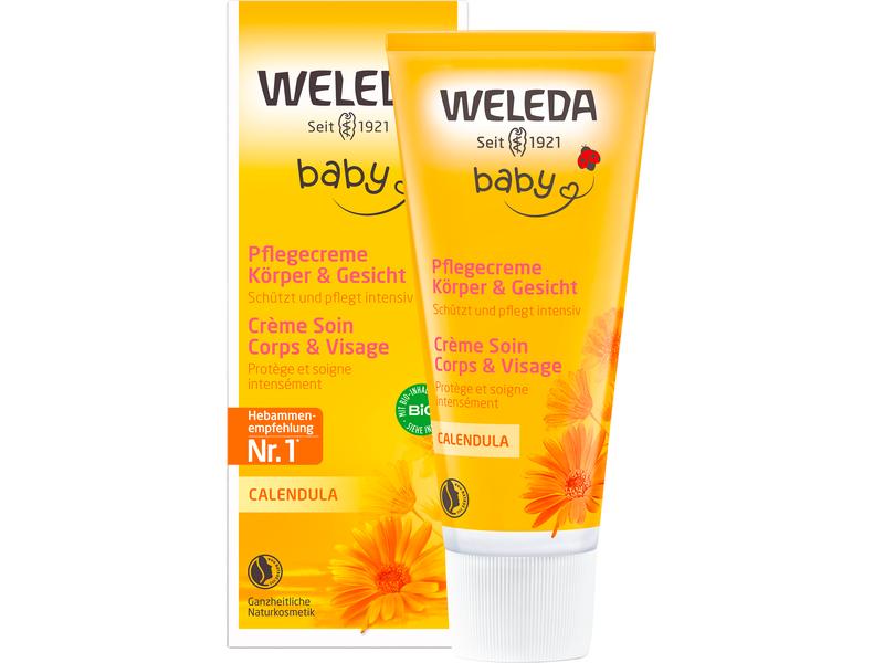 WELEDA Baby-Pflegecreme Körper und Gesicht 75 ml Pflegecreme mit Calendula-Extrakt