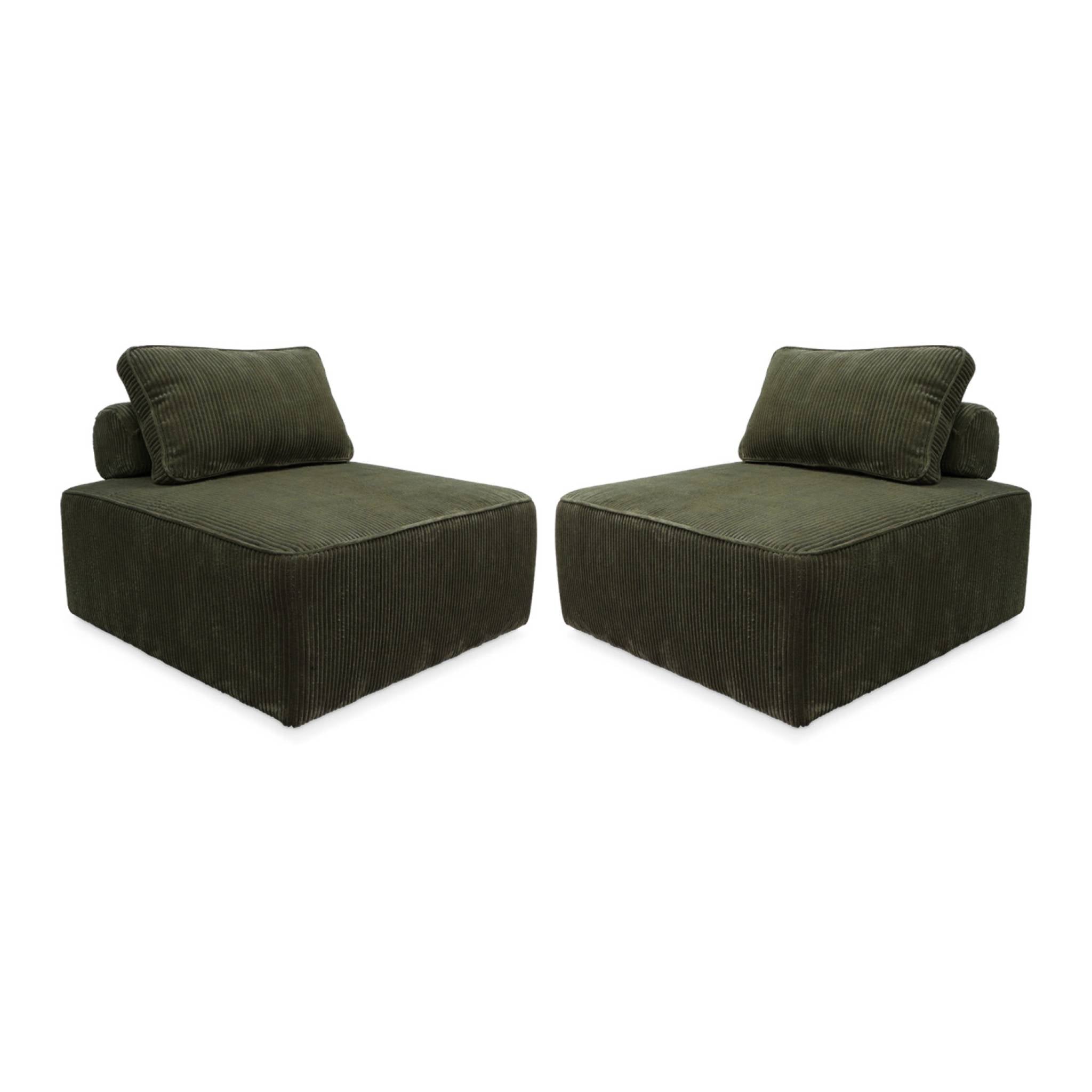 sweeek - Fauteuils corduroy 1 zitplaats (set van 2)