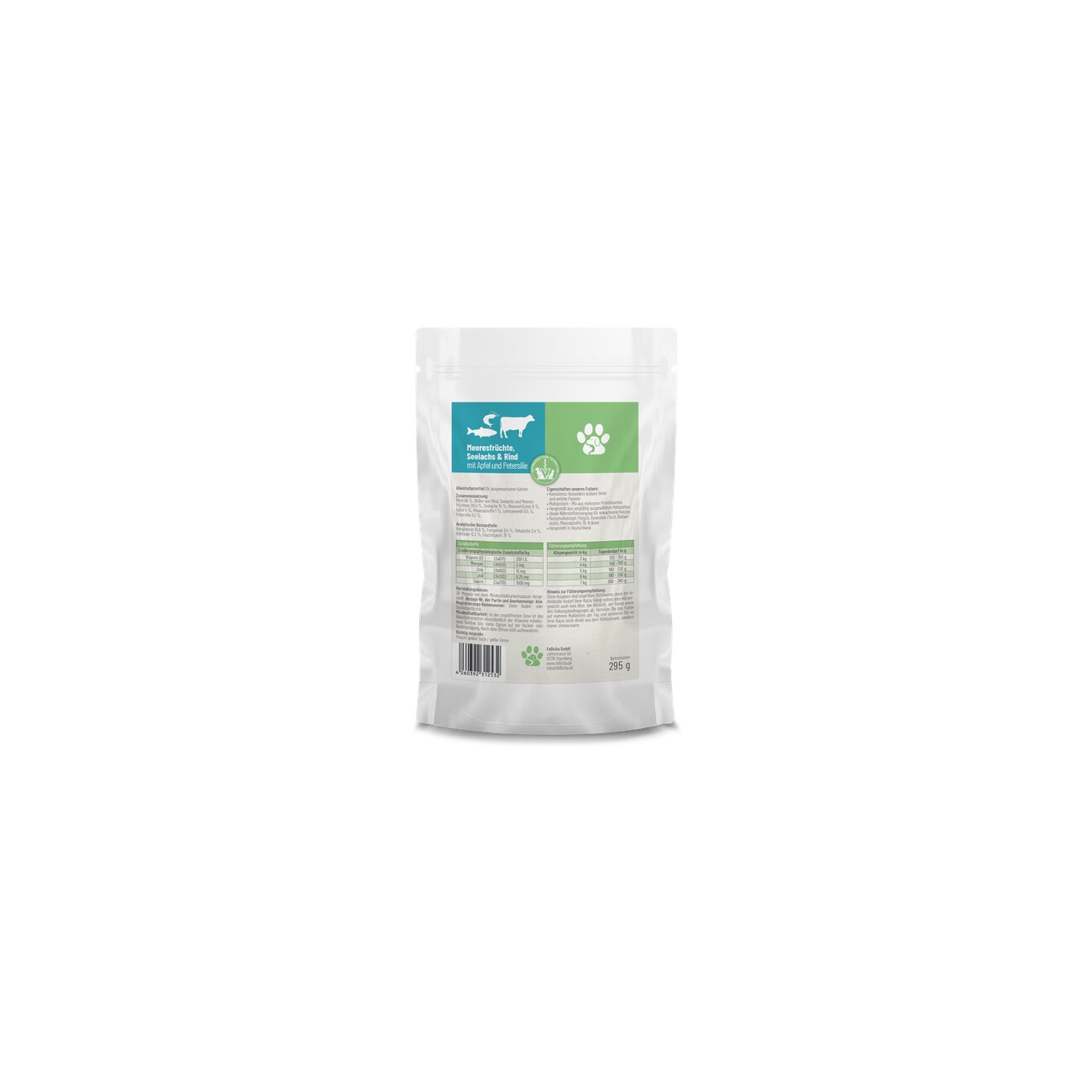 Fellicita Meeresfrüchte, Seelachs & Rind 6x 295g Frischebeutel