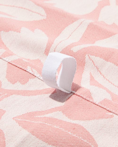 torchon 65x65 coton rose avec tulipes