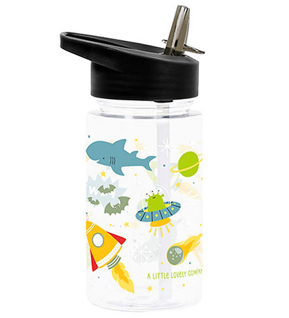 A Little Lovely Company Trinkflasche m. Strohhalme - 450 ml - Ga