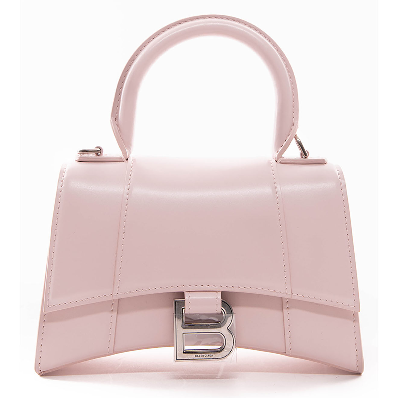 Balenciaga Mini sac Hourglass Petit en Cuir rose - Neuf avec étiquette - L.19 cm