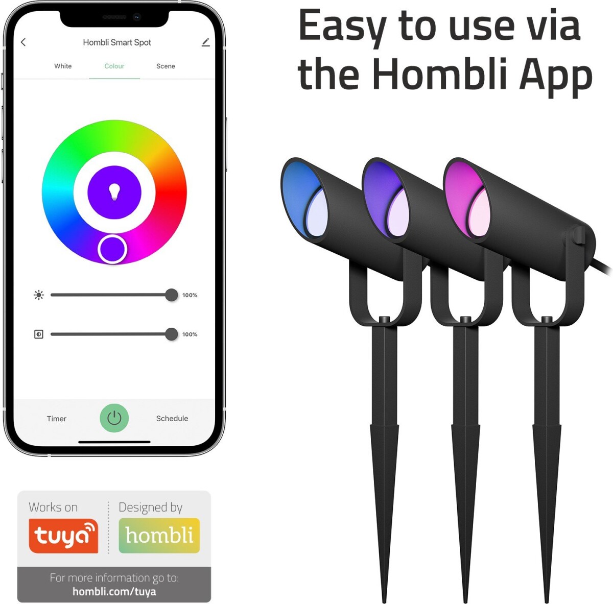Hombli - Outdoor Smart Spot Light - Kit - 3 Pcs
