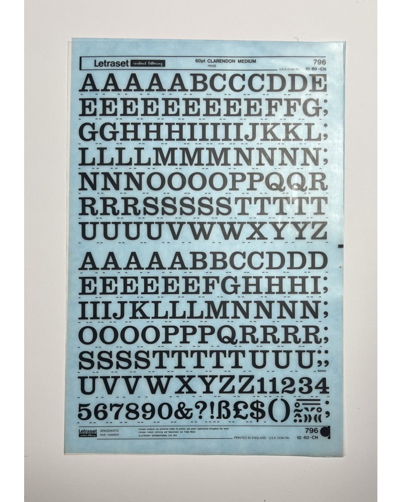 letraset-796- CLARENDON MEDIUM - 60pt