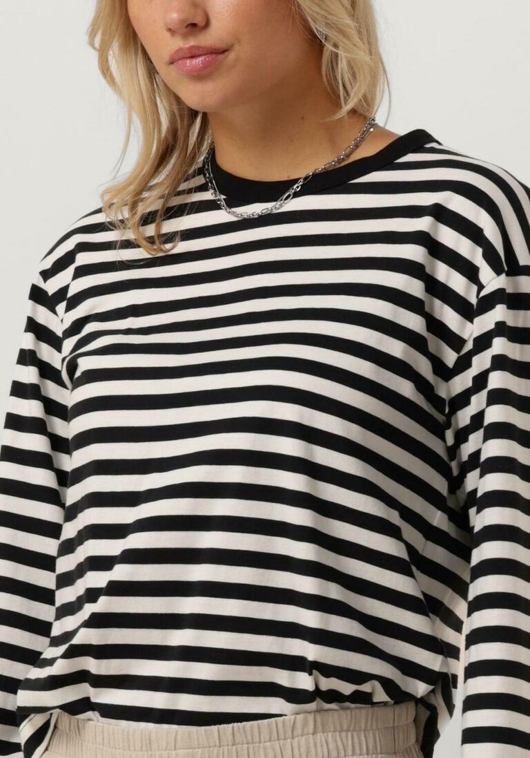 MODSTR\u00D6M zwarte modstr&ouml;m  hellenmd ls stripe t-shirt