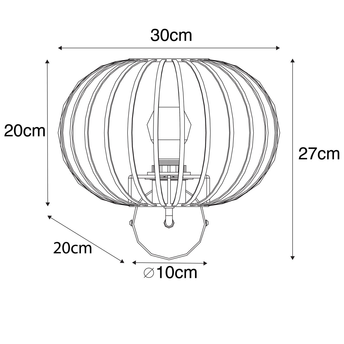 Design wandlamp, wit, 30 cm - Johanna