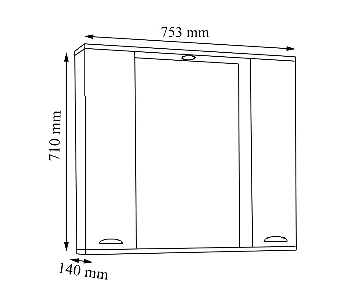 Spiegelschrank CASALO XL - weiß - mit Beleuchtung - 75 cm