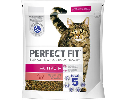 Perfect Fit Active 1+ droogvoer voor katten, rijk aan rundvlees, 1,4 kg