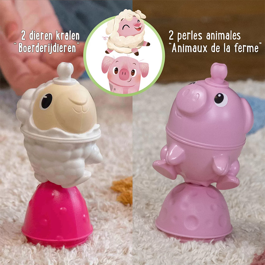 Perles de motricité Animaux de la ferme 6 pièces