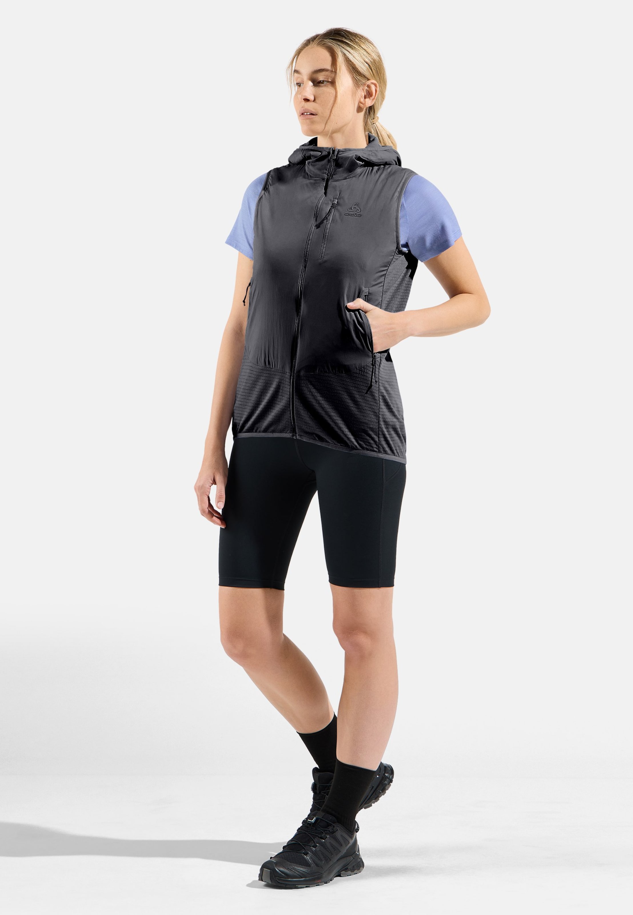 Isolierte Ascent Hybridweste mit Wolle in black